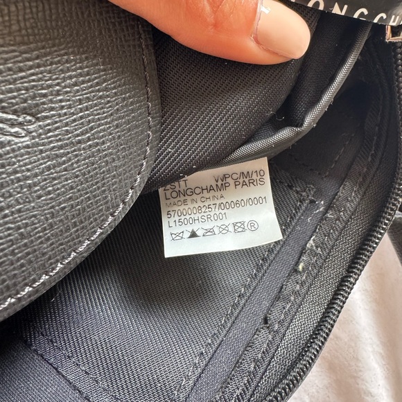 Long champ le pliage Black top handle small bag - Picture 7 of 10